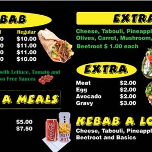 digital menu board $50