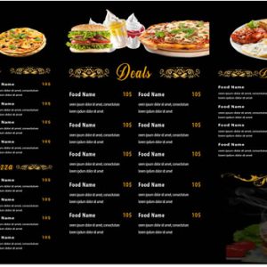digital menu board pizza $50