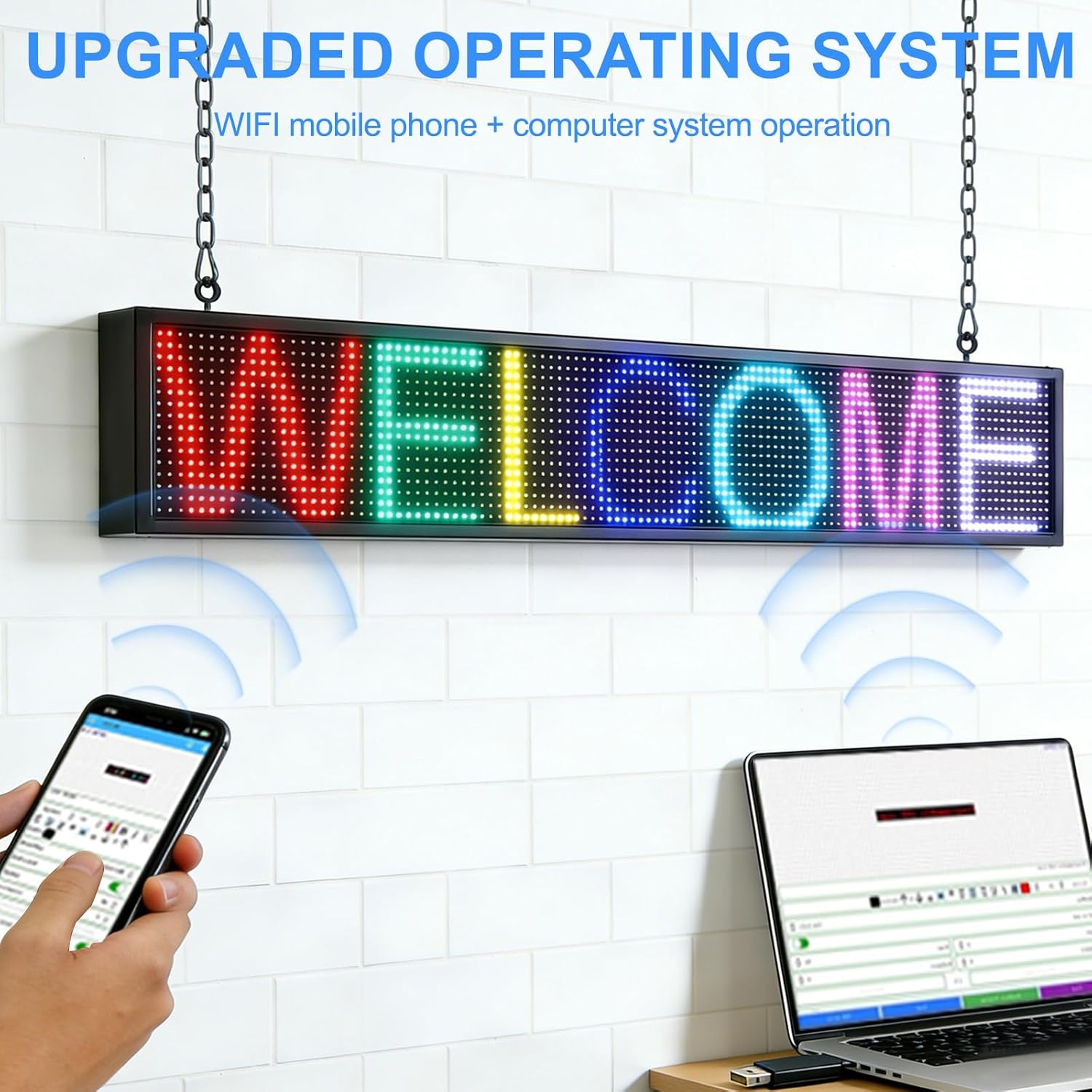 Led sign programmable wifi